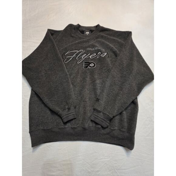 Philadelphia Flyers LEE Sport Men's Size Large V-neck Pullover Grey Vintage... - Picture 1 of 6